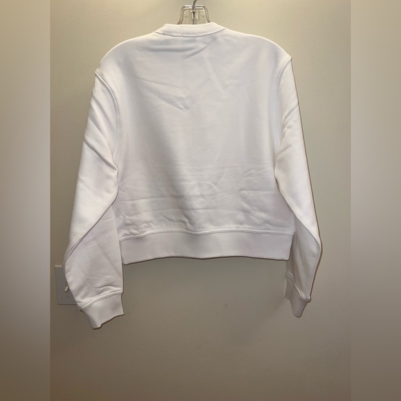 Burberry White Logo Embroidered Cropped Crewneck | White | Size Small | NWT - Picture 7 of 7